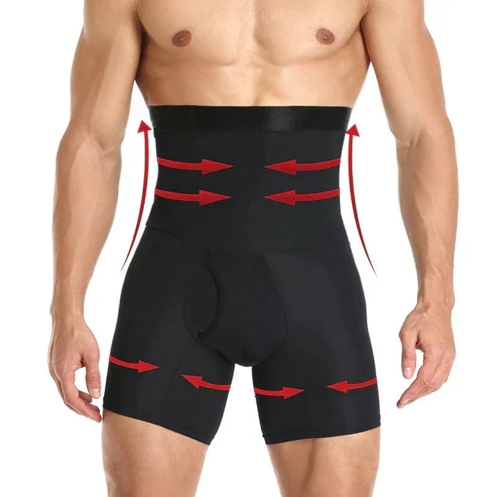 Men's body shaper shorts provide tummy control & a slimmer look. Comfortable compression underwear.
