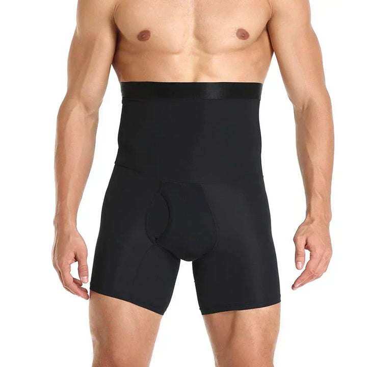 Men's tummy control shaping shorts for a slimmer look. Compression men's underwear.