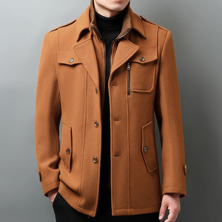 Men's Woolen Jacket with Multiple Pockets - Lexians
