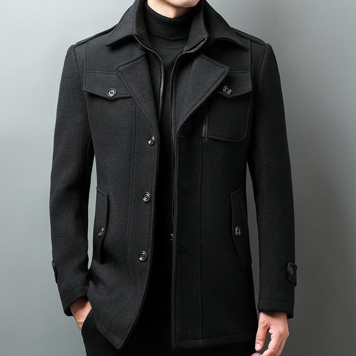 Men's Woolen Jacket with Multiple Pockets - Lexians