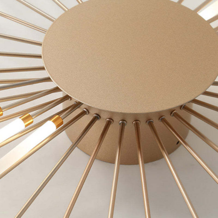 Dimmable black LED ceiling light, perfect for modern living spaces.