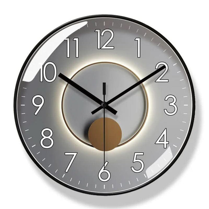 Round modern Nordic wall clock, silent quartz mechanism, perfect stylish decor for any room.