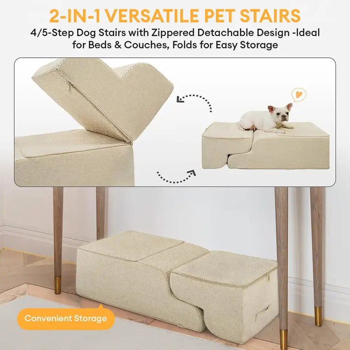 Modular Stackable Foam Ramp Dog Stairs for Small & Senior Dogs - Lexians