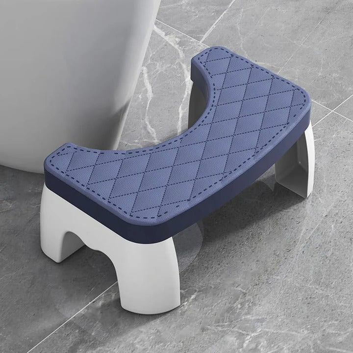 White PP material non-slip toilet squat stool, promoting comfort & improved bathroom hygiene.