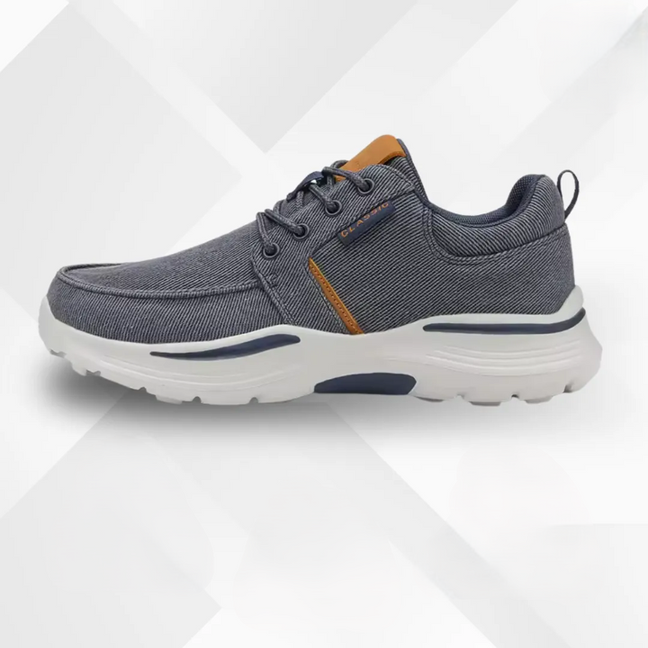 Flexible orthopedic men's walking shoes, designed for pain relief and natural foot support.