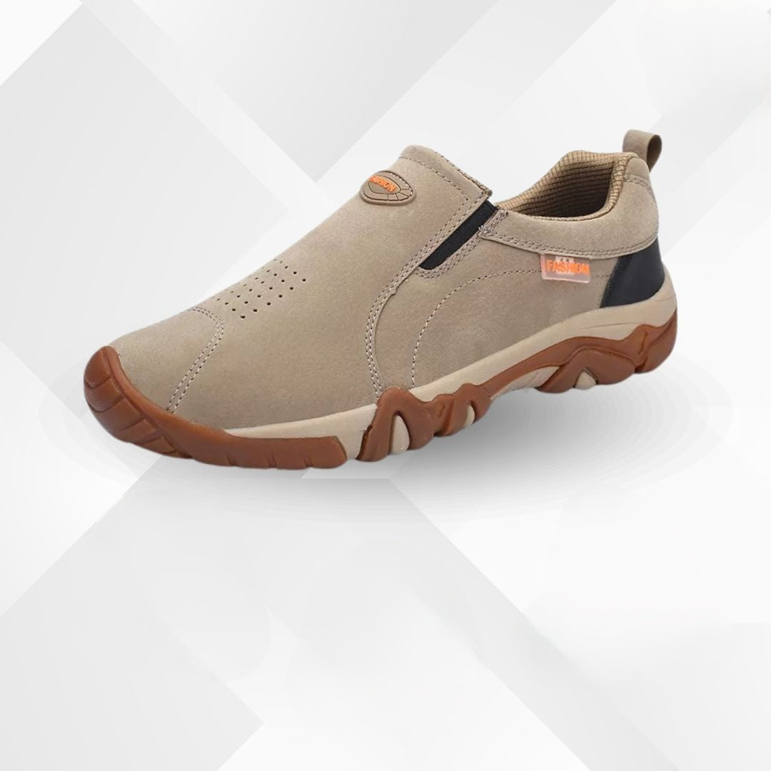 Close-up of Noa orthopedic barefoot shoes, highlighting flexible, breathable material.