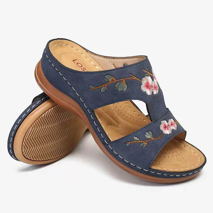 Vibrant floral orthopedic sandals by Florina for women, ensuring comfort, support & relief from pain.