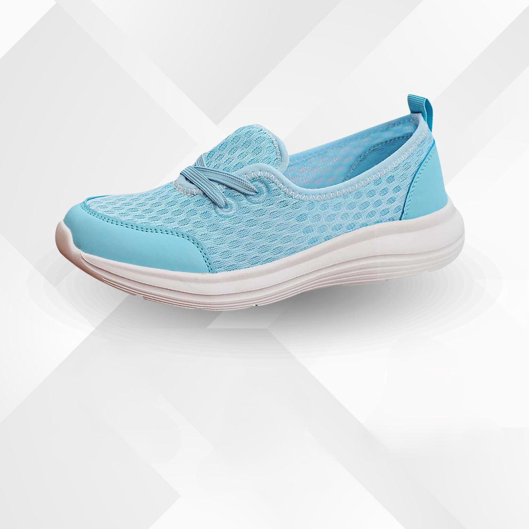 Women's walking shoes engineered for maximum foot support & comfort, reducing pain with orthopedic features.