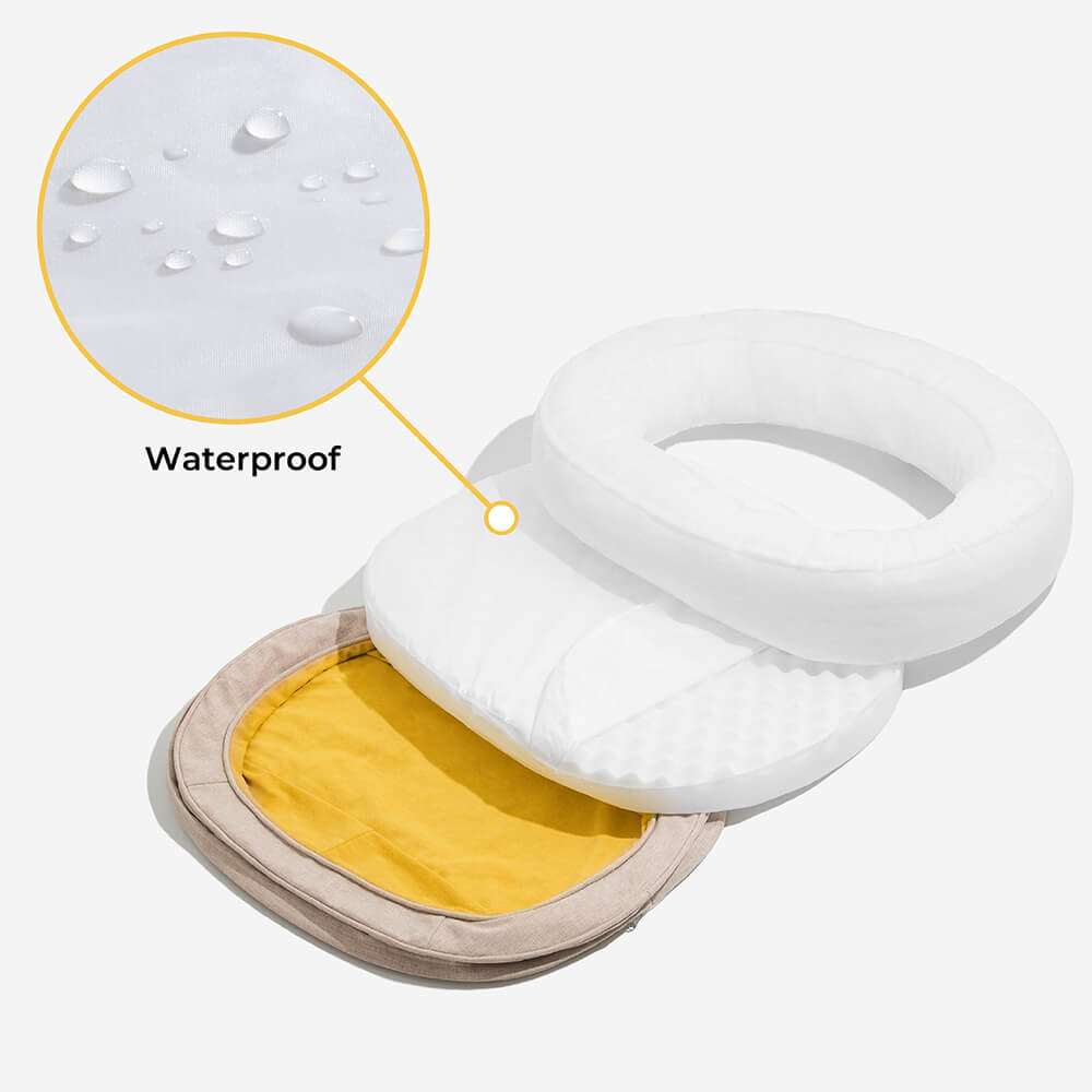 Orthopedic Donut Dog Bed with Anti - Slip and Waterproof Features - Lexians
