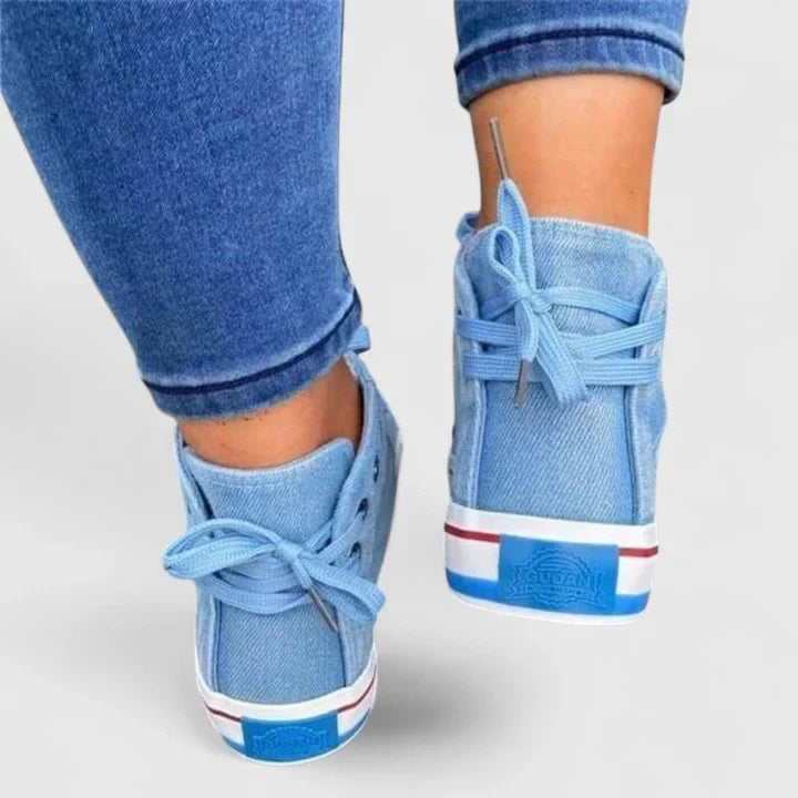 Women's supportive orthopedic footwear with flexible sole for comfortable walking & foot relief.