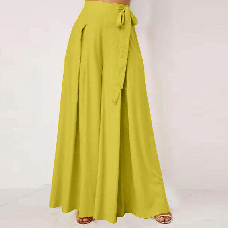 Professional plus-size women's pants with a stylish wide-leg and high-waist fit.