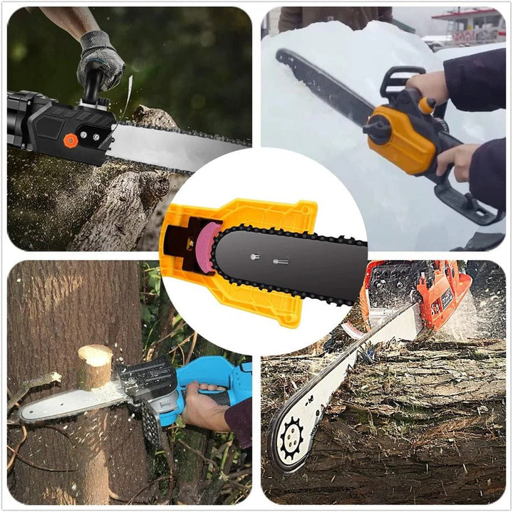 Portable blade sharpener for chainsaws, a must-have gardening & outdoor utility tool.