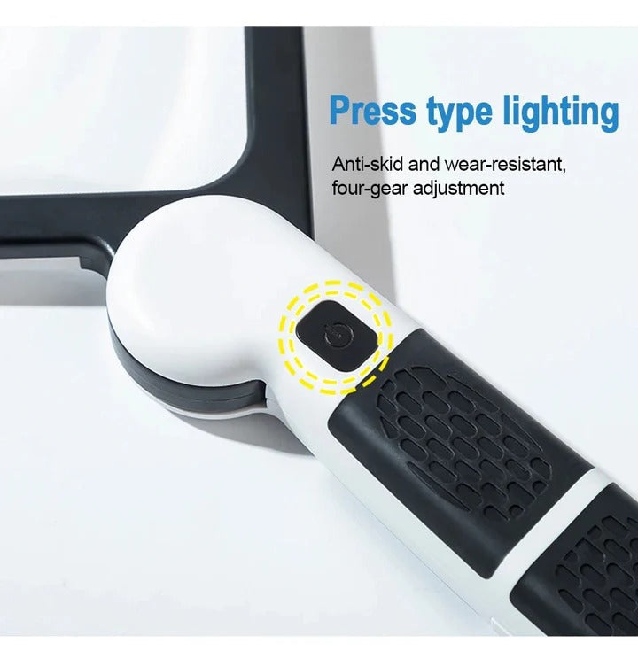 Compact portable LED magnifier for reading books, newspapers, and inspecting small objects. Essential for hobbies.
