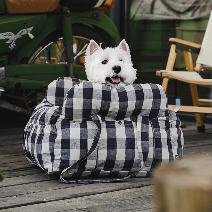 Portable Pet Booster Dog Car Seat Bed with Safety Harness - Lexians