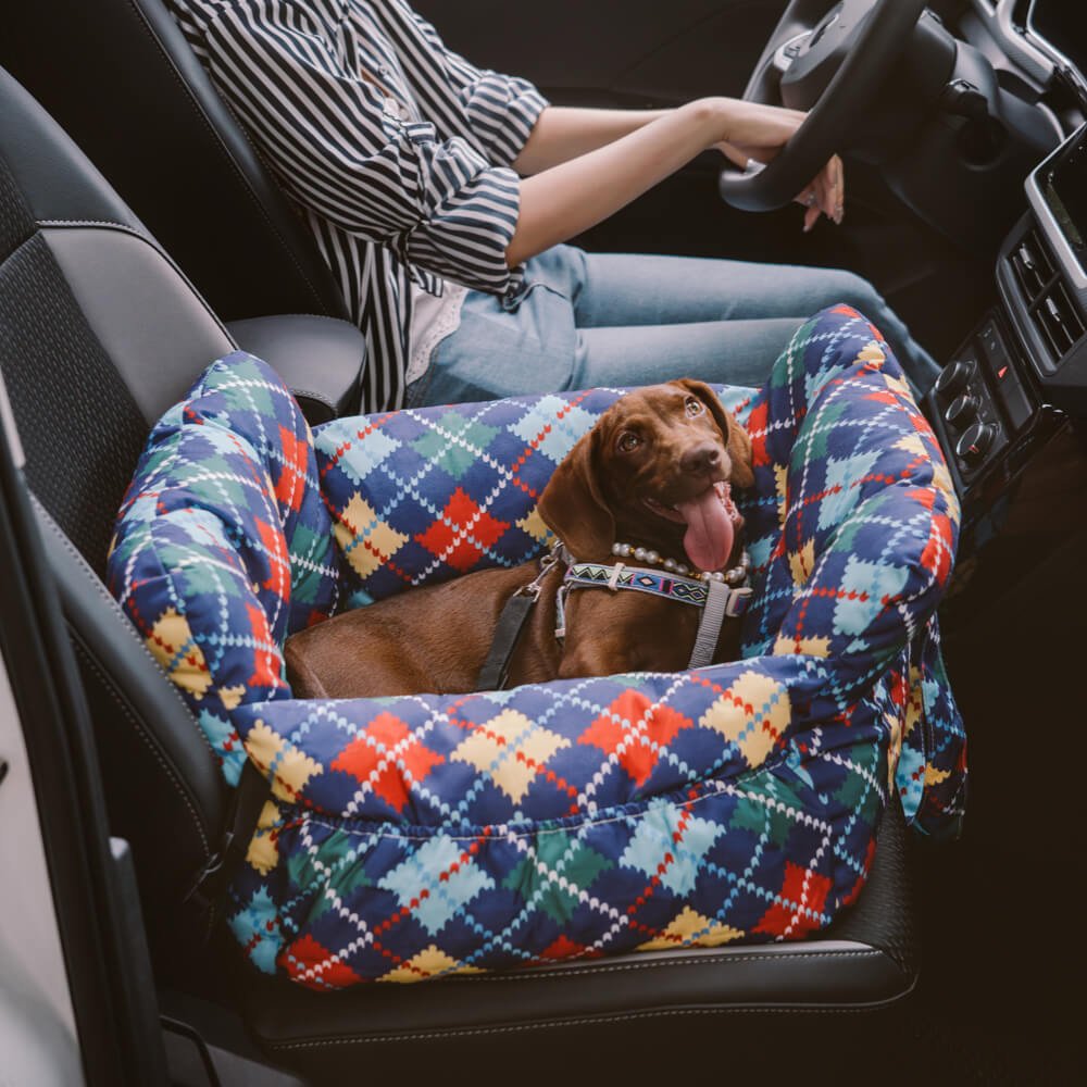 Portable Pet Booster Dog Car Seat Bed with Safety Harness - Lexians