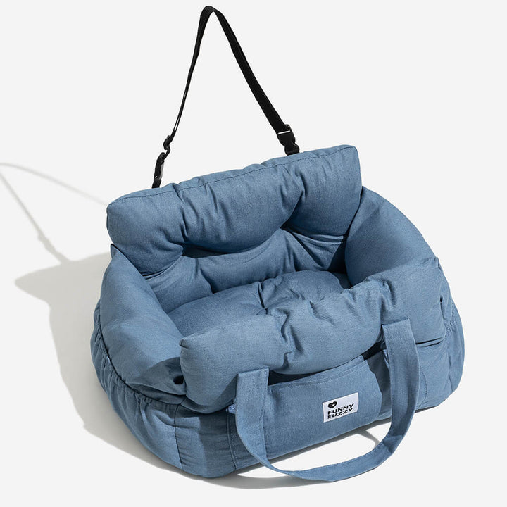 Portable Pet Booster Dog Car Seat Bed with Safety Harness - Lexians