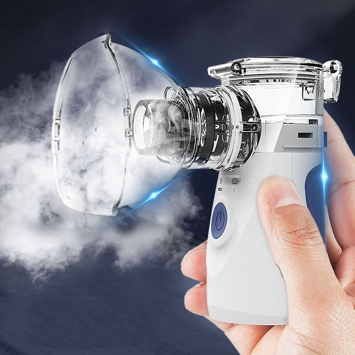 Portable ultrasonic nebulizer for asthma & allergy relief. Handheld respiratory device for personal care.