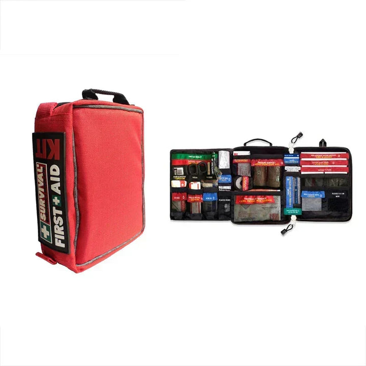 Emergency medical gear bag, waterproof and portable. Essential first aid supplies for home, travel, camping, and hiking.