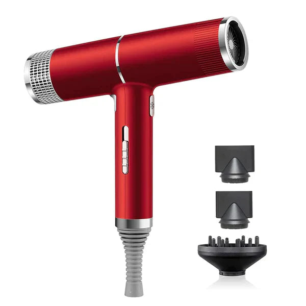 Professional ultra-light hair dryer with anion technology for fast drying and frizz control.