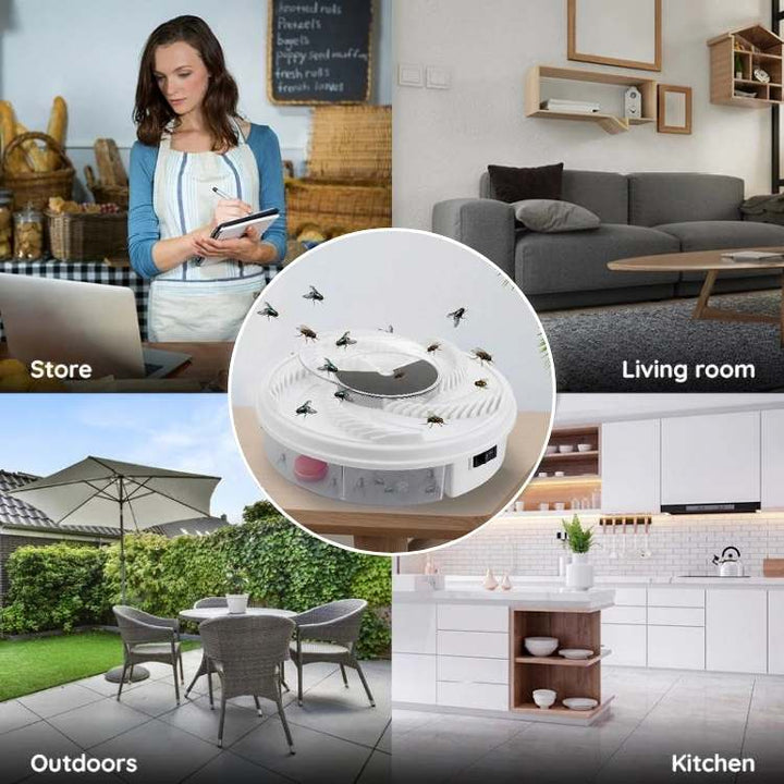 Quiet USB fly trap, perfect for indoor & outdoor home defense. Chemical-free insect killer, effective pest control.