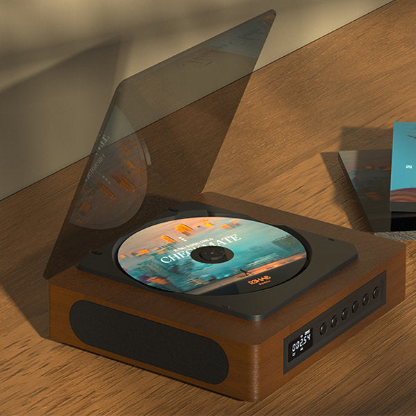 Fun retro CD player with Bluetooth & USB-C connectivity. Enjoy vintage audio, FM radio. A cool home electronics decor piece.