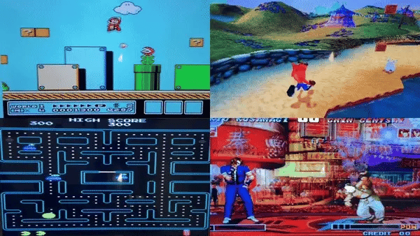 Vintage style video game console, 64GB, dual wireless controllers for classic games & multiplayer fun.