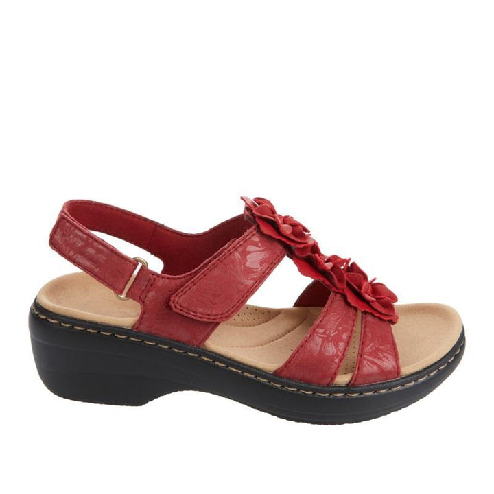 Brown women's retro glamour wedge sandals, designed for orthopedic comfort during summer.