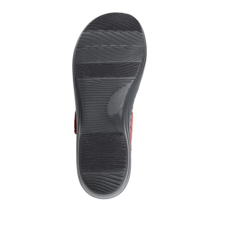 Women wearing retro wedge sandals, demonstrating the comfortable orthopedic fit for summer walks.