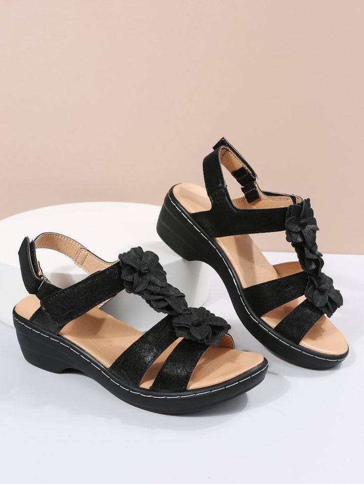 Glamorous women's retro wedge sandals. Experience orthopedic comfort and summer style.