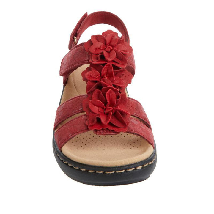 Black women's retro wedge sandals, featuring orthopedic arch support and a stylish design.
