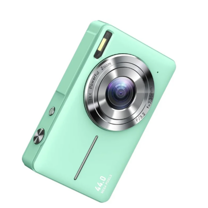 Unisex vintage digital camera with 1080p video & photo. Includes 32GB for memories. Perfect compact travel camera.
