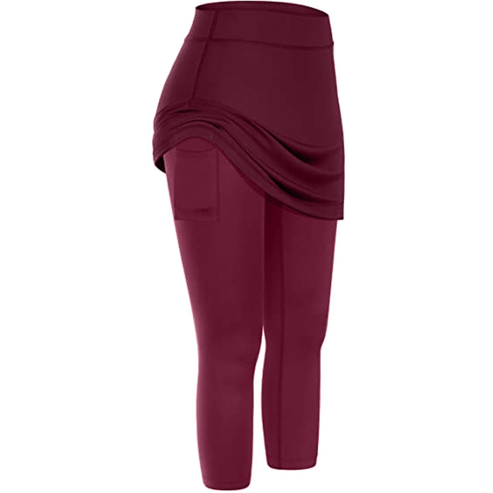 Women's Mireille skirted leggings, blending modesty, comfort, and practical pockets.