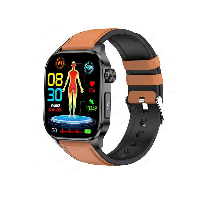 Senior health tracker smartwatch providing peace of mind with blood pressure, sugar & emergency alerts.