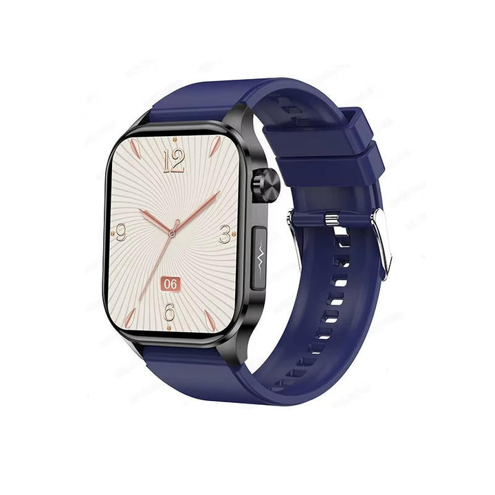 Wearable senior health smartwatch, monitoring blood sugar, pressure, and heart rate throughout the day.