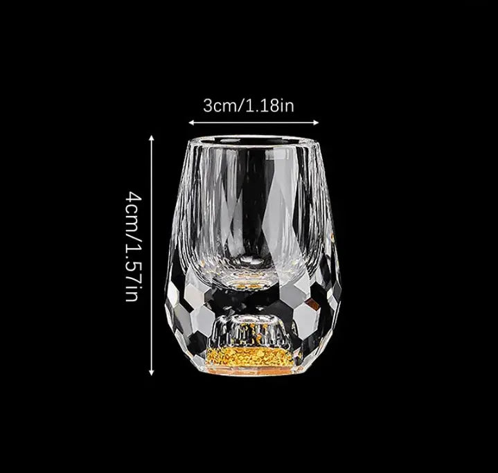 Complete set of 6 elegant cut crystal liquor glasses, perfect drinkware for celebrations, parties, and home bars.