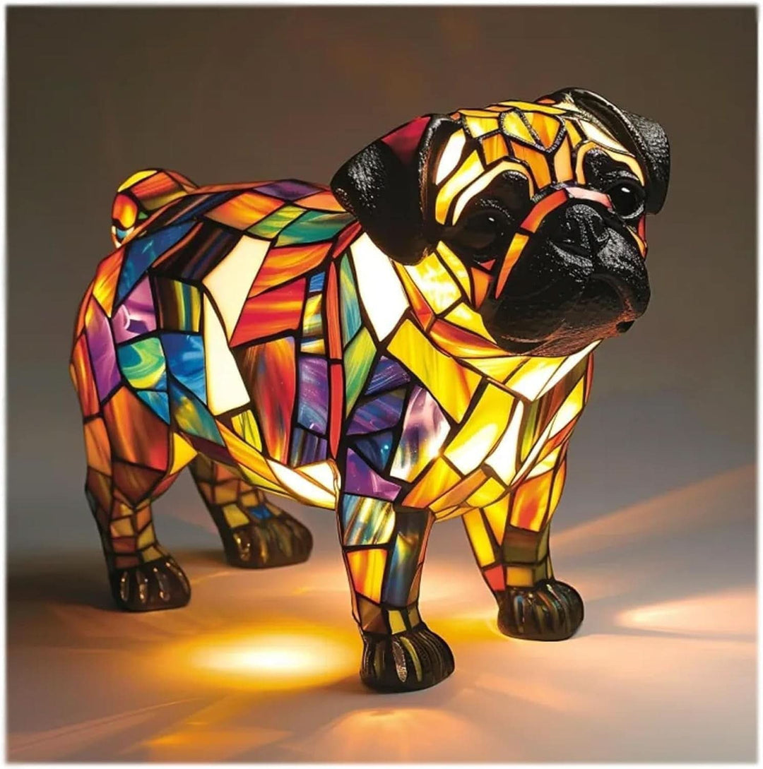 Eye-catching shimmering LED animal night light, dog & cat, adds magic to any room.