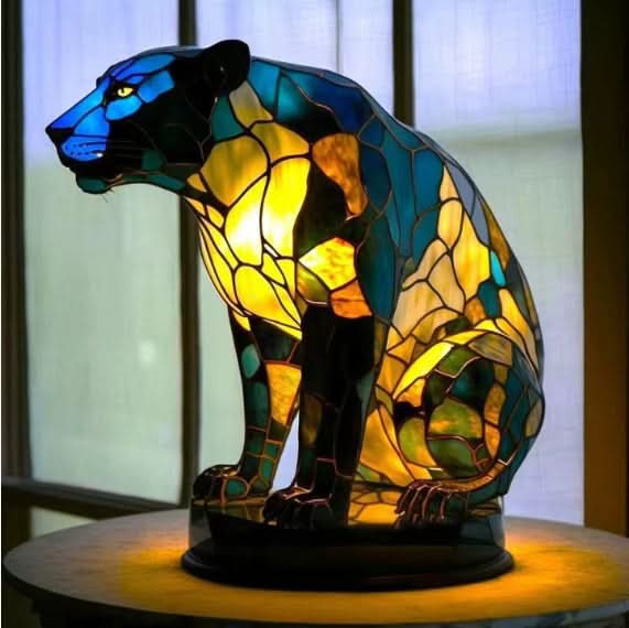 Decorative LED animal night light, shimmering dog design, a charming desktop lamp & pet gift.