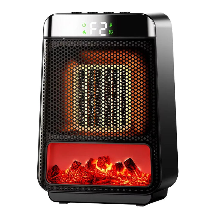 "Sleek compact electric heater with PTC ceramic tech, fast heat and energy-efficient, perfect for bedrooms and offices."