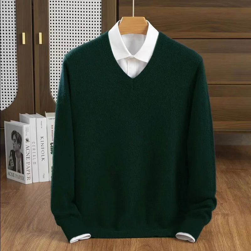 Stylish women's soft V-neck sweater, designed for comfortable everyday wear and easy layering.