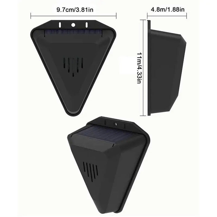 Eco-friendly solar pest repeller. Automatic bird & animal deterrent for outdoor garden & yard protection. Waterproof.