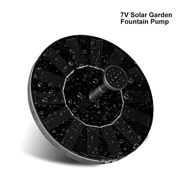 This solar fountain pump for bird baths & ponds is an energy-saving, floating water feature for garden decor.