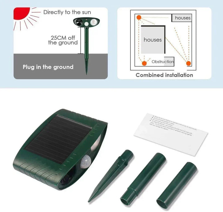 Protect your garden with a solar ultrasonic deer repeller; effective, humane pest control device.