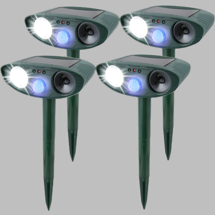 Eco-friendly solar ultrasonic rabbit repeller. Protects gardens & yards from pests naturally.
