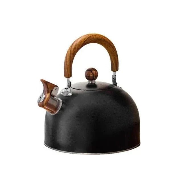 Versatile stainless steel kitchen kettle for heating water, perfect for tea, coffee, or instant meals.