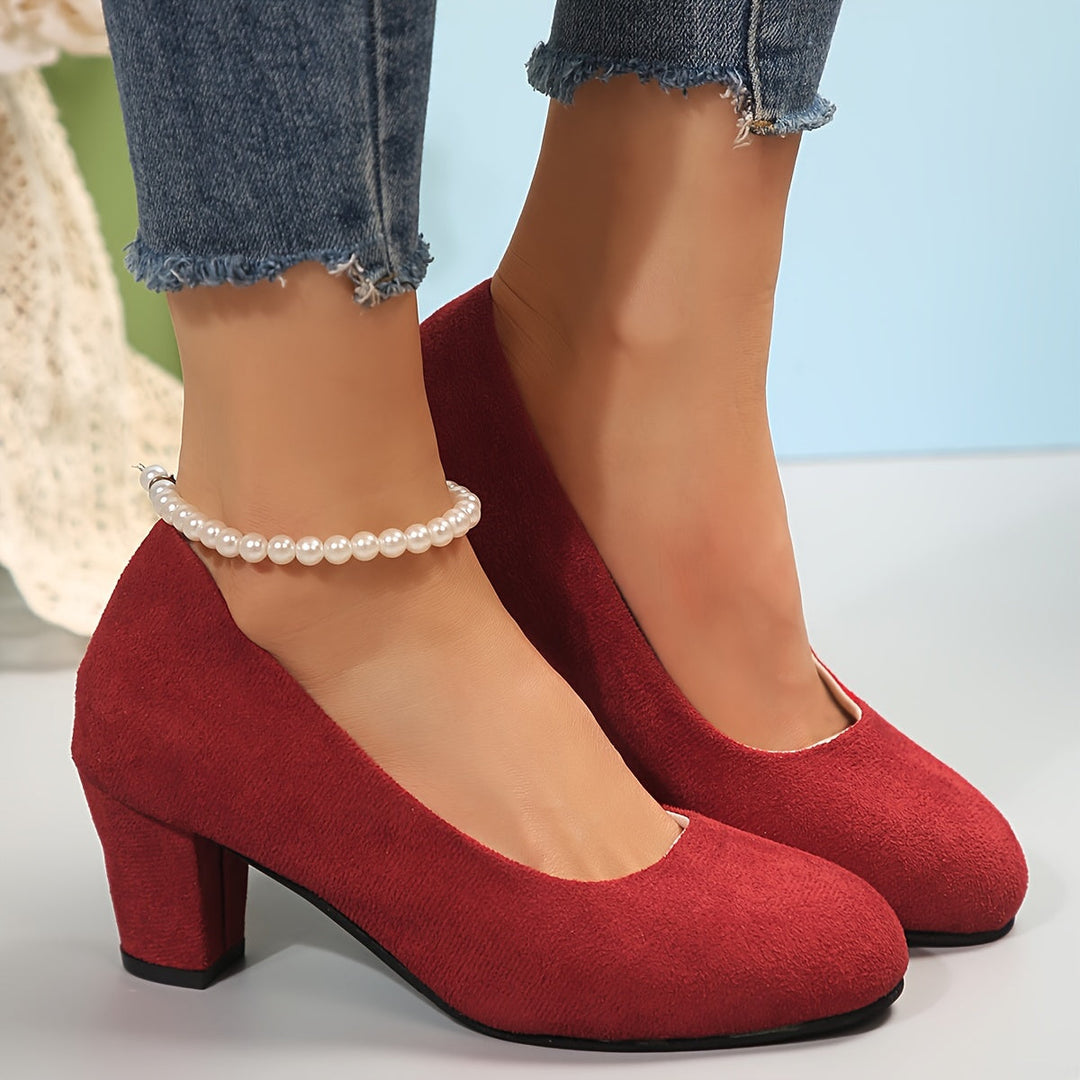 Women's comfortable dress heels with orthopedic support for prolonged wear.