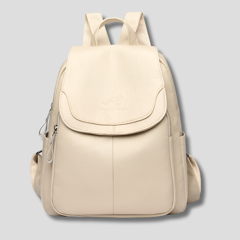 Multi-functional women's leather anti-theft backpack, perfect as a stylish travel or commute shoulder bag.