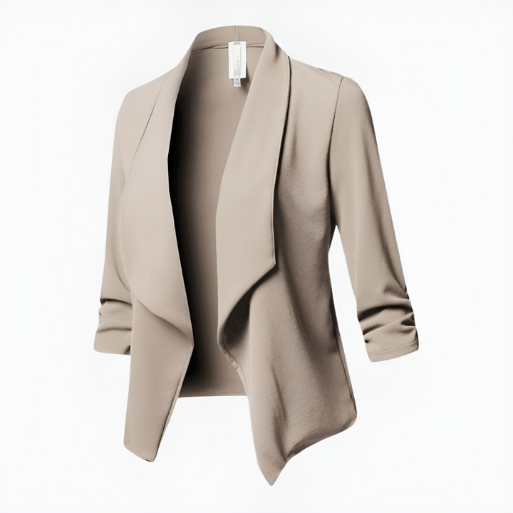 Versatile women's office blazer, featuring an open front for easy wear and a chic silhouette.