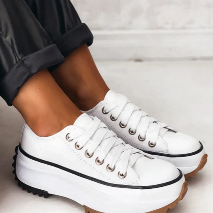 Comfortable women's slip-on platform shoes, orthopedic design for support. Ideal for casual or formal outfits.