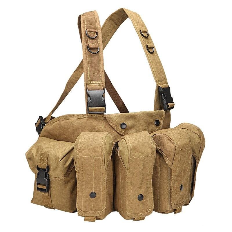 Durable tactical chest rig vest, perfect for hunting, fishing, & wilderness adventures.