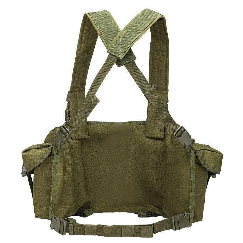 Versatile MOLLE chest rig vest for tactical use, outdoor sports, or adventure gear.